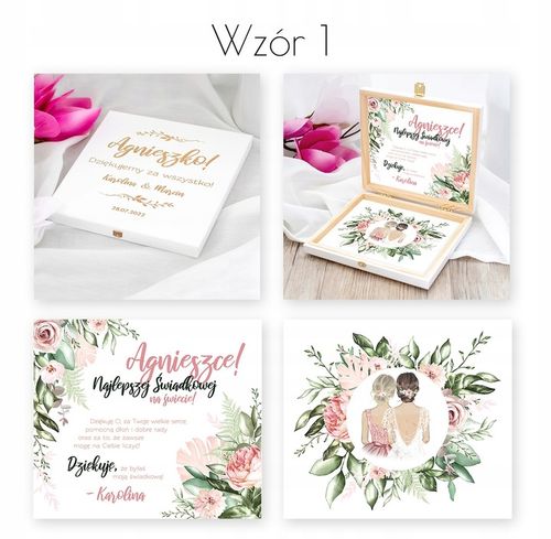 PODZIĘKOWANIA DLA ŚWIADKÓW W PUDEŁKU GRAWEROWANY PREZENT DLA ŚWIADKOWEJ na Arena.pl