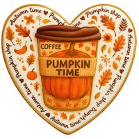 CIASTKO LUKROWANE PUMPKIN LATTE ROZ.L SERCE JESIEŃ RĘCZNIE ROBIONE