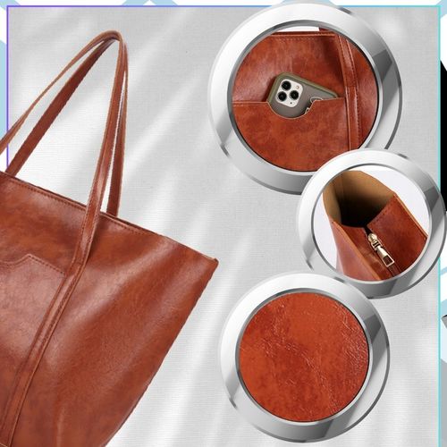 Torebka Damska Shopperka BAD&BAGS Zestaw Skórzana Na Ramię Torba Pojemna na Arena.pl