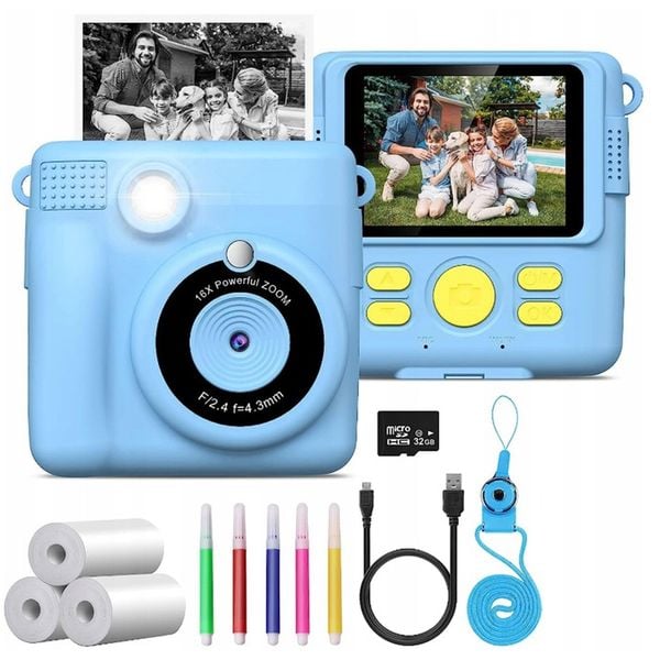 APARAT FOTOGRAFICZNY DLA DZIECI CYFROWY NATYCHMIASTOWY Z DRUKARKĄ + WKŁADY zdjęcie 7