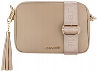 MONNARI TOREBKA BEŻOWA NUDE Listonoszka LOGO PASEK Z REGULACJĄ + ZAWIESZKA