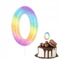ŚWIECZKA URODZINOWA CYFERKA 0 KOLOROWA METALICZNA NA IMPREZĘ URODZINOWĄ