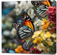 Obraz 90x90cm Motyle Na Łące