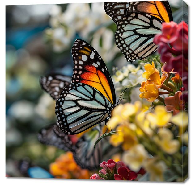 Obraz 90x90cm Motyle Na Łące zdjęcie 1