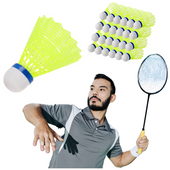 ZESTAW LOTEK DO BADMINTONA NYLONOWE ŻÓŁTE WYTRZYMAŁE AERODYNAMICZNE LOTKI