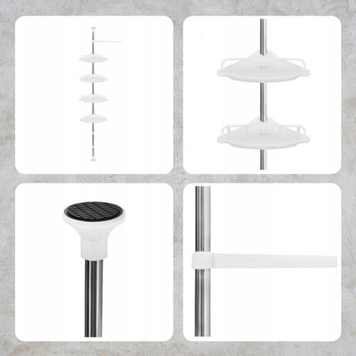 PÓŁKA ŁAZIENKOWA NAROŻNA POD PRYSZNIC TELESKOPOWA DO ŁAZIENKI KOSMETYK 305c na Arena.pl