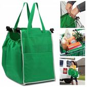 Torba na zakupy do wózka zielona 2 szt   15707