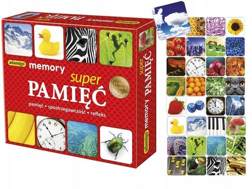 Gra Pamięciowa Memory Super Pamięć Dla Dzieci 5+ Adamigo na Arena.pl