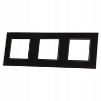 RAMKA SZKLANA POTRÓJNA (3 PUSZKI) - CZARNA LIVOLO