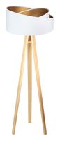 Lampa stojąca GEMSTONE biała/złota/sosna