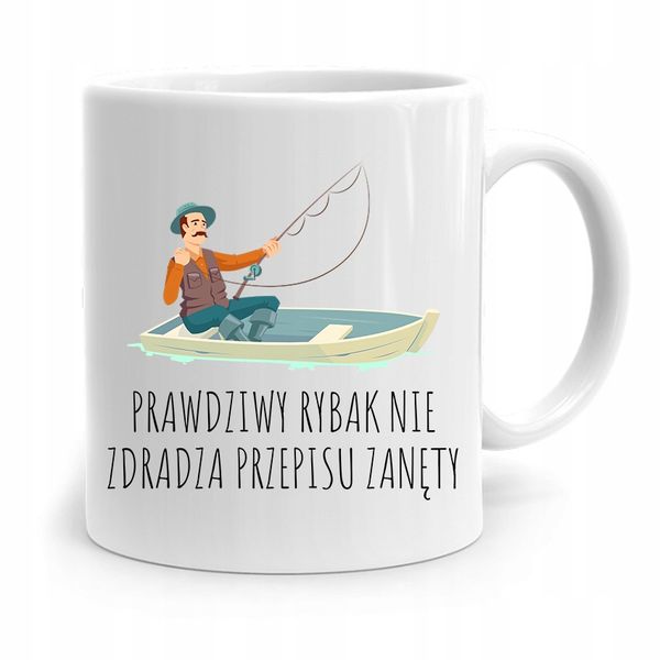 Kubek Prezent Wędkarza Rybaka Prawdziwy Rybak Z Nadrukiem Ze Zdjęciem zdjęcie 1
