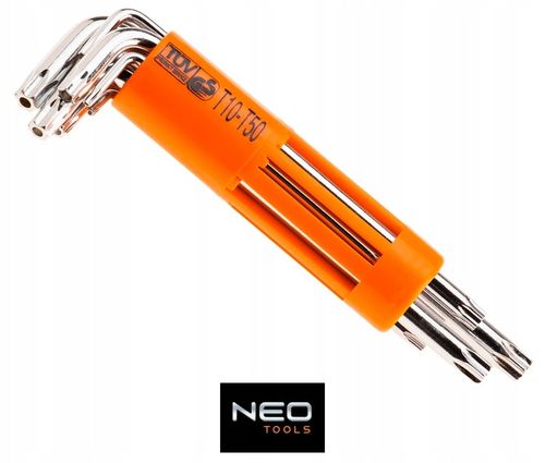 NEO KLUCZE IMBUSOWE TORX DŁUGIE ZE STALI CRV Z OTWOREM T10-T50 8EL 09-524 na Arena.pl