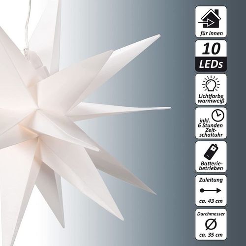 Dekoracja świąteczna - 10 diod LED, 35 cm, biała na Arena.pl