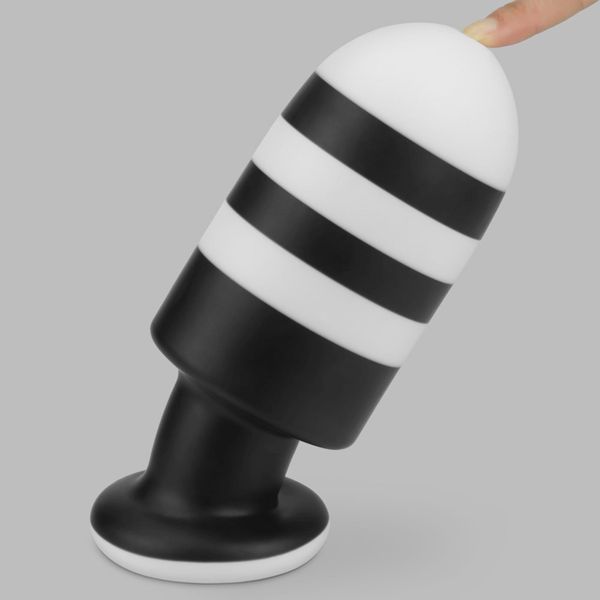Zatyczka Analna Czarno-Biała Silikonowa Korek Analny Plug 19,5 Cm zdjęcie 13