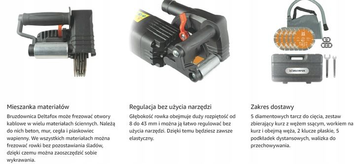 Deltafox elektryczna bruzdownica DELTAFOX DP-EWC 2415 2400W 0-43/8-26mm zdjęcie 2