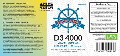 NAVIGATOR Cztery Pory Roku Witamina D3 4000 IU 120 kaps. na Arena.pl