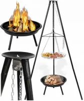 GRILL TRÓJNÓG OGRODOWY WISZĄCY PALENISKO OGNISKO GRILL NAD OGNISKIEM