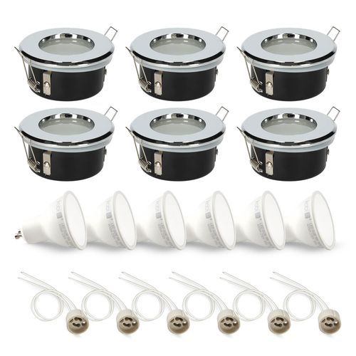 Zestaw 6x oprawa halogenowa LUMO11 chrom + LED GU10 5W zimnobiała na Arena.pl