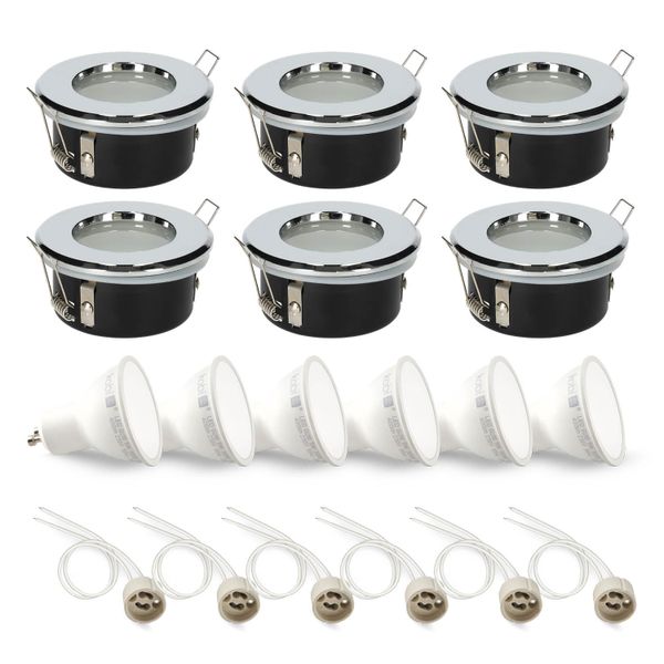 Zestaw 6x oprawa halogenowa LUMO11 chrom + LED GU10 5W zimnobiała zdjęcie 4