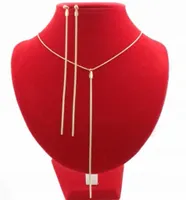 KOMPLET ZŁOTY 2 cz KRAWATKA ŻMIJKI STAL CHIRURGICZNA 316 L