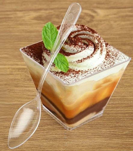 Zestaw Pojemniki piramidki na desery deserki mini 200ml + łyżeczki 50 kompl na Arena.pl