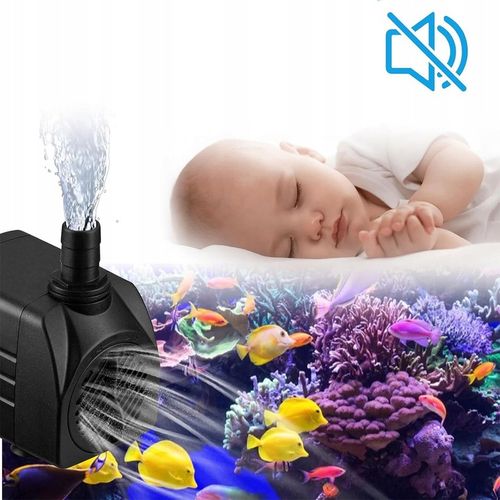 Mocna Pompa 2000L/h DO oczka WODNEGO FONTANNA KASKADA + 3 Końcówki na Arena.pl