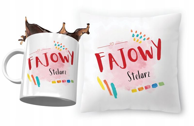 Zestaw Dla Stolarza Poduszka + Kubek Na Prezent Z Nadrukiem Ze Zdjęciem zdjęcie 1