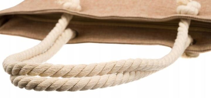 Torba Plażowa Duża Zapinana Na Zamek Torebka Shopper z Podszewką Piknik XXL zdjęcie 8