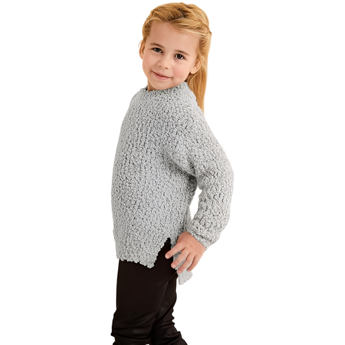 Sweter dziewczęcy polarowy ciepły szary tunika na zimę 120 5-6 lat na Arena.pl