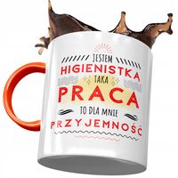 Kubek Pomarańczowy Dla Higienistki Na Prezent Z Nadrukiem Ze Zdjęciem