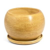 Doniczka Ceramiczna KULA 4 z podstawką jasnybrąz eco