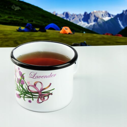 KUBEK SILESIA EMALIA 400 ML 9CM METALOWY KUBEK DO KAWY HERBATY OBOZOWY na Arena.pl