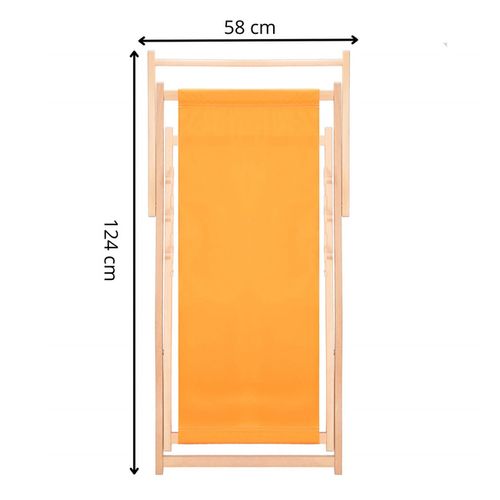 Leżak ogrodowy, drewniany z 3-stopniową regulacją, plażowy, balkonowy, pomarańczowy na Arena.pl