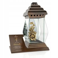 ZNICZ z METALOWĄPODSTAWKĄ na GRÓB DLA DZIADKA + DEDYKACJA GRAWER