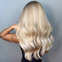 Peruka Blond Długa Włosy Fale Naturalny