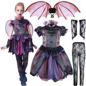 Kostium Wampir Nietoperz dla Dziewczynki 116 cm 4-6 Lat Strój Halloween