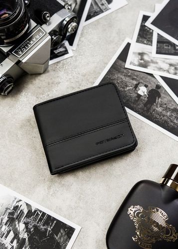 Portfel męski klasyczny poziomy RFID STOP mały kompaktowy prezent na Arena.pl