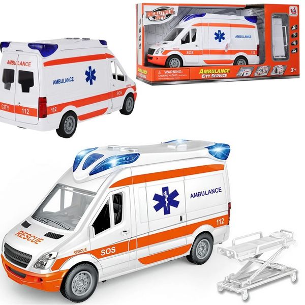 AMBULANS KARETKA POGOTOWIA AUTO Z DŹWIĘK POGOTOWIE OTWIERANE DRZWI ŚWIATŁO zdjęcie 1