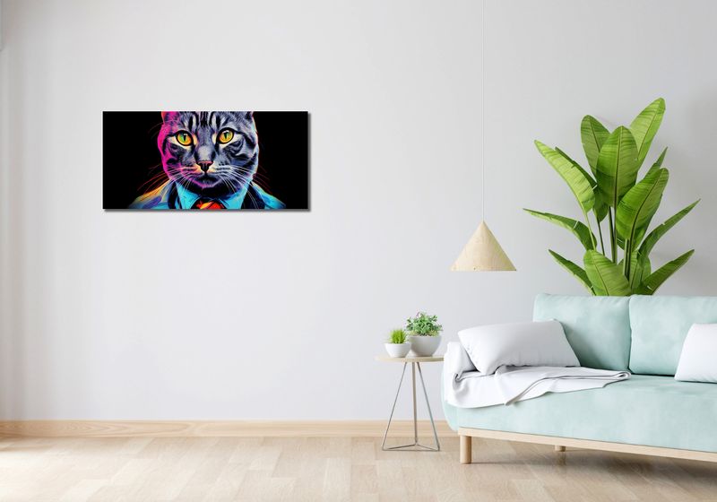 Obraz 90x40cm Kolorowy Bizneskot zdjęcie 2