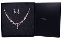 KOMPLET ślubny różowe złoto NASZYJNIK kolczyki NEW 8-0193