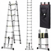 Drabina aluminiowa teleskopowa dwustronna 2-elementowa HIGHER 3,80m