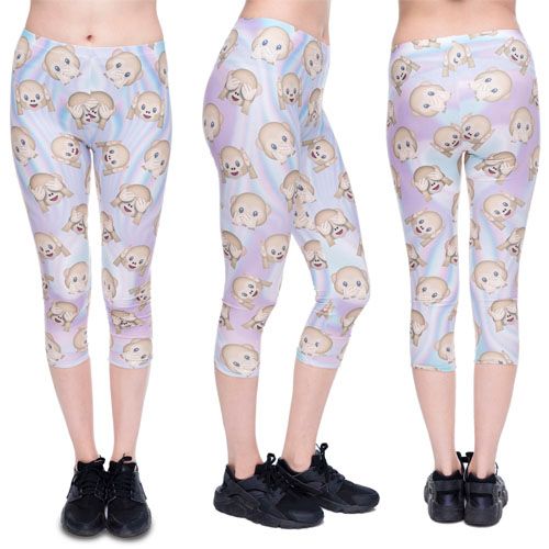 Legginsy 3/4 fullprint EMOJI MONKEYS zdjęcie 5