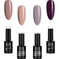 4x NTN Lakier Hybrydowy 5g Matowy Manicure ZESTAW 4w1 Brązowy Brown