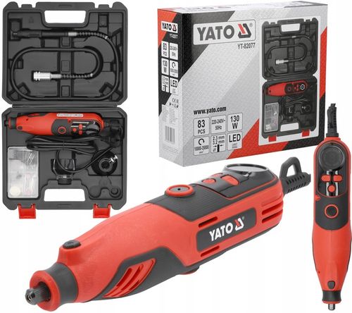 MINI SZLIFIERKA 3,2mm SIECIOWA 130W 83el. REGULACJA PRĘDKOŚCI YATO na Arena.pl