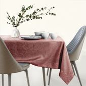 Obrus Plamoodporny GAIA 150x220 Owal Brudny Róż AmeliaHome