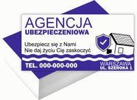Wizytówki firmowe 100szt RÓŻNE WZORY do wyboru AGENCJA UBEZPIECZENIOWA