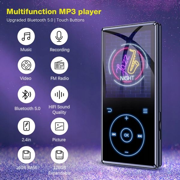 Bluetooth 5.0 MP3 Player 16GB MP4 Polski zdjęcie 7