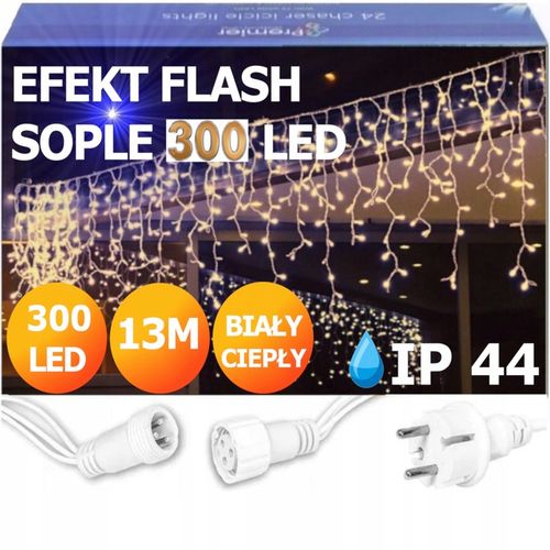 SOPLE FLASH 300 LED ZEWNĘTRZNE BIAŁE CIEPŁE CHOINKOWE lampki z Flashem na Arena.pl