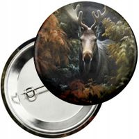 Przypinka z agrafką 59mm - ZWIERZĘTA ŁOŚ