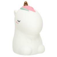 Lampka nocna dla dzieci silikonowa na baterie biała RGB jednorożec